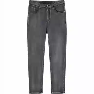 才子 修身舒适纯色中腰牛仔裤 男款 浅灰色