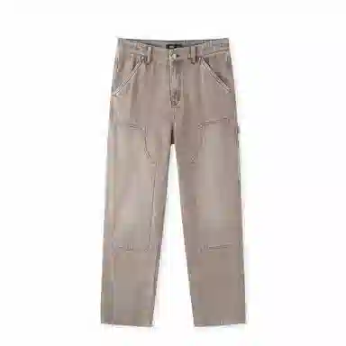 森马 潮流拼接工装长裤宽松直筒裤设计感复古风牛仔裤 男款