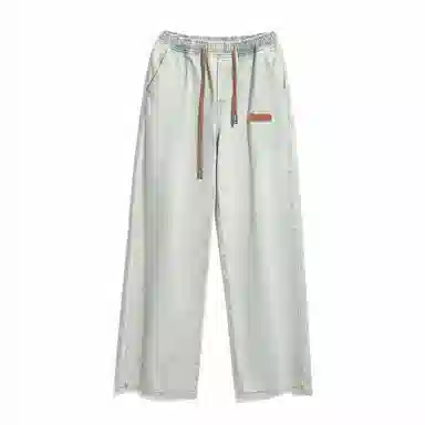 颂希尔 美式高街水洗复古阔腿宽松潮流百搭休闲裤潮牌牛仔裤 男女同款