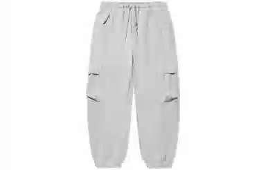 中国李宁 日进斗金系列 束脚宽松印花图腾针织运动裤 男款 灰色