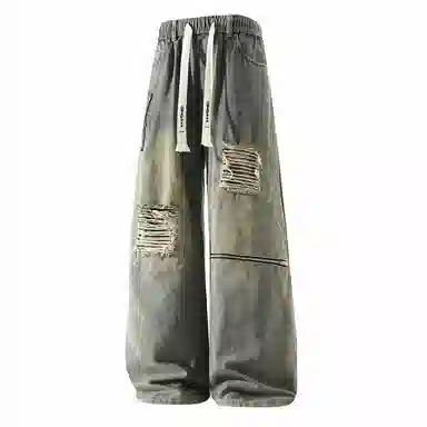 GWAF Distressed High Waist Loose Fit Jeans