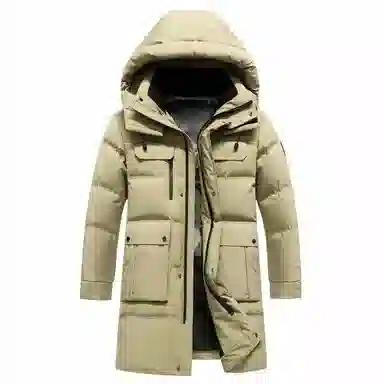 鸭鸭 时尚百搭过膝长款加厚羽绒服 男款