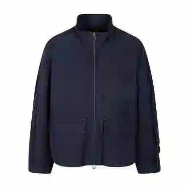 速写 复古立领宽松短款拉链工装保暖牛仔棉服 男款