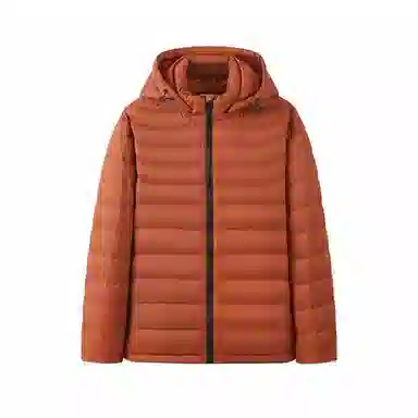 红豆 加厚纯色连帽长袖羽绒服 男款