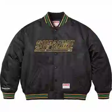Supreme x Mitchell & Ness Camo Logo Varsity Jacket