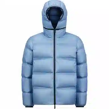 Moncler Hooded Zip Jacket Light Blue