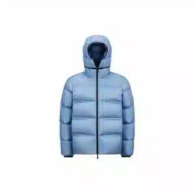 Moncler Hooded Zip Jacket Light Blue