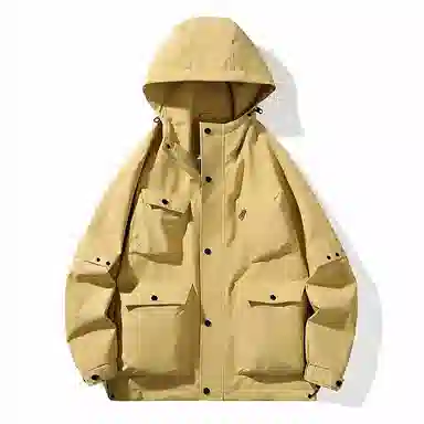 雅鹿 工装山系户外大口袋连帽纯色拉链休闲宽松潮流时尚三合一保暖简约户外防风羽绒服 男女同款