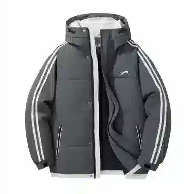 贵人鸟 面包服条纹加厚保暖连帽棉服 男女同款