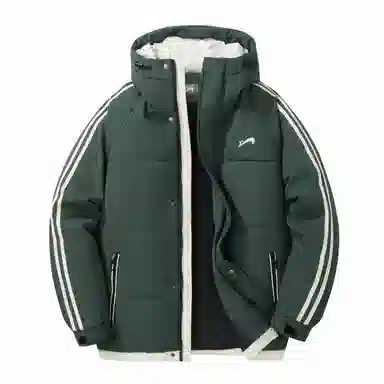 贵人鸟 面包服条纹加厚保暖连帽棉服 男女同款