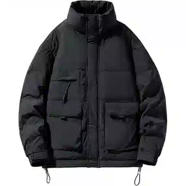 美式高街学院风立领户外工装情侣款防风保暖多口袋休闲宽松潮牌棉服 男女同款