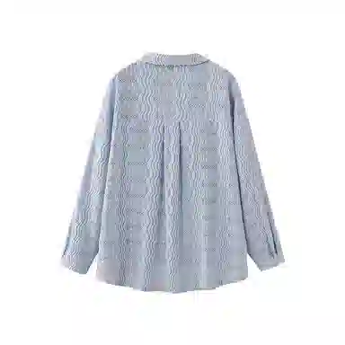 云妃秀 大码女装衬衫拼接百搭韩版通勤显瘦上衣时尚休闲微胖减龄 女款