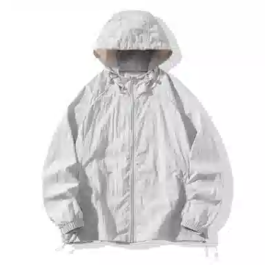 潮流舒适宽松美式时尚设计感简约山系户外露营通勤轻薄运动吸汗速干休闲多功能超轻透气凉感抽绳连帽情侣百搭外套防晒服 男女同款