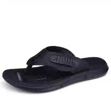 潮泽 舒适简约耐看 橡胶底 车缝线 速干人字拖鞋 男款