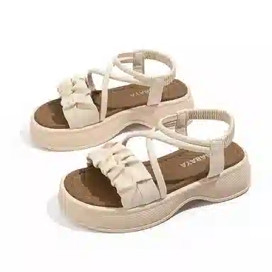 芭芭鸭 法式温柔 度假海滩 沙滩凉鞋 女款 米色