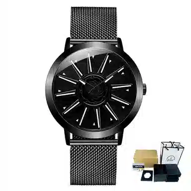 三达石英机芯 合金表带 国表 男表 蓝色表盘 潮流腕表