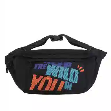 KINMAC Nylon Chest Waist Bag Black/White