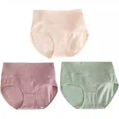 莫代尔 提花收腹高弹不勒无痕透气内裤 女款 组合装