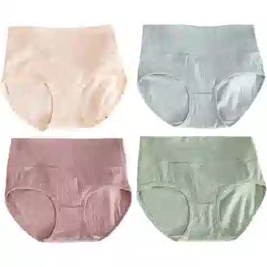 莫代尔 提花收腹高弹不勒无痕透气内裤 女款 组合装