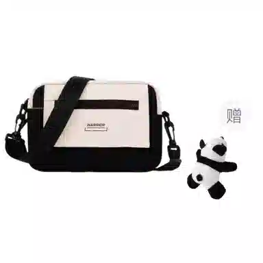 Warrior Nylon Crossbody Bag Black White