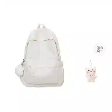 普乐威 小清新学院风纯色韩版简约百搭 尼龙 双肩包 大号 男女同款情侣款 多色