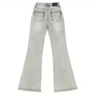SMFK Compass Flare Jeans Snowflake White