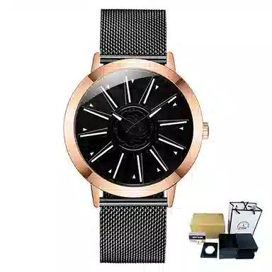 三达石英机芯 合金表带 国表 男表 蓝色表盘 潮流腕表