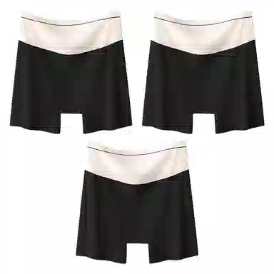 二三二三 凉感防走光免穿内裤无痕裸感高弹亲肤舒适透气不卷边四角裤撞色时尚百搭简约打底裤 女款 组合装