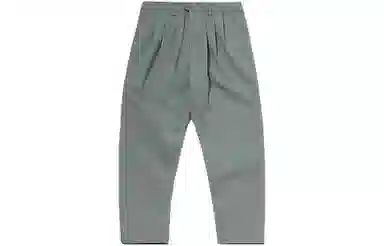 李宁 运动时尚系列 纯色纽扣直筒宽松休闲裤 男款 绿色