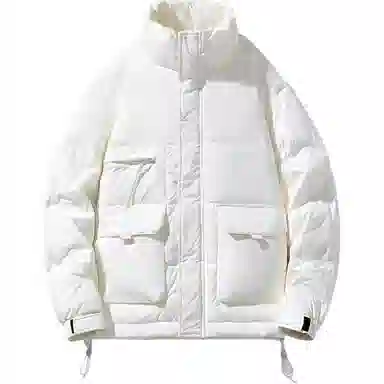 美式高街学院风立领户外工装情侣款防风保暖多口袋休闲宽松潮牌棉服 男女同款