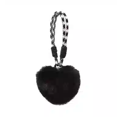 纳兰杜 可爱安可拉红手绳爱心挂件背包桃心挂饰 毛绒 钥匙扣包周边 女款 安可拉红色/浅咖色/粉色/黑色