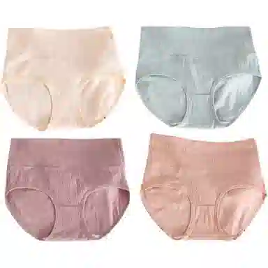 莫代尔 提花收腹高弹不勒无痕透气内裤 女款 组合装