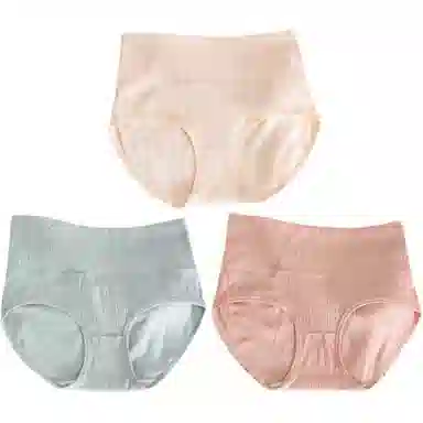 莫代尔 提花收腹高弹不勒无痕透气内裤 女款 组合装