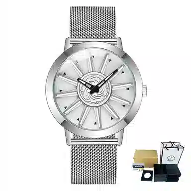 三达石英机芯 合金表带 国表 男表 蓝色表盘 潮流腕表