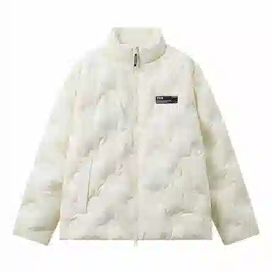 兔先森 无性别主义纯色时尚钢印设计加厚保暖外套夹克面包服情侣款极寒户外立领羽绒服 男女同款