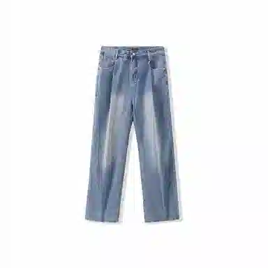 我是大卫 复古水洗做旧宽松休闲牛仔裤 男女同款