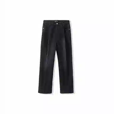 我是大卫 复古水洗做旧宽松休闲牛仔裤 男女同款