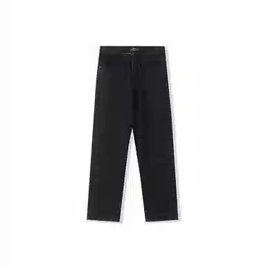 我是大卫 日系洗水直筒宽松休闲牛仔裤 男女同款 黑色