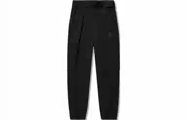 中国李宁 功夫系列 纯色宽松束脚针织运动裤 男款 黑色