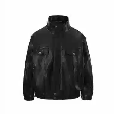 Zanshi Retro Leather Jacket Black