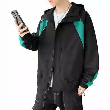 雅鹿优选 春秋连帽宽松工装潮牌山系户外防水拼色休闲夹克外套 男款