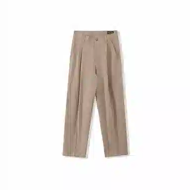 我是大卫 拖地高街直筒阔腿牛仔裤 男女同款 卡其色