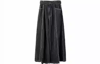 幻象者 原创纯色拖地复古阔腿厚款休闲裤 男女同款 黑色