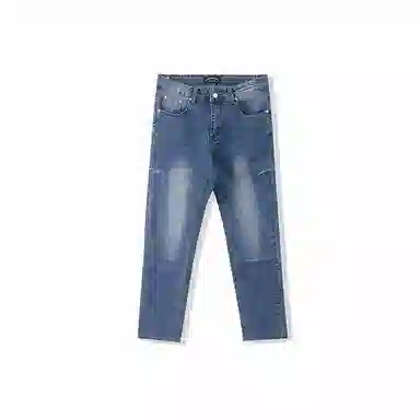 我是大卫 修身弹力九分牛仔裤 男女同款 蓝色