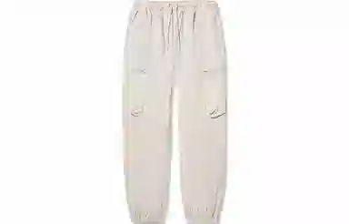 中国李宁 纯色束脚宽松针织运动裤 男款 云母灰