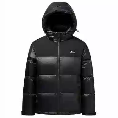 雅鹿 拼色连帽短加厚保暖面包服羽绒服 男款