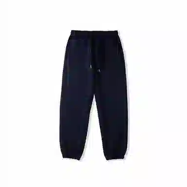 我是大卫 美式高街宽松休闲简约纯色九分束脚针织运动裤 男女同款 藏青色