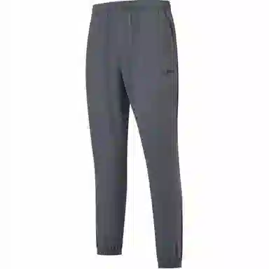 特步 综训系列 纯色中腰舒适百搭透气束脚针织运动裤 男款 珍珠灰