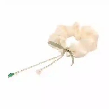 丹琴 铃兰花蝴蝶结大肠高级感森系仙美扎头橡皮筋新中式头绳头饰 布艺 发圈 女款