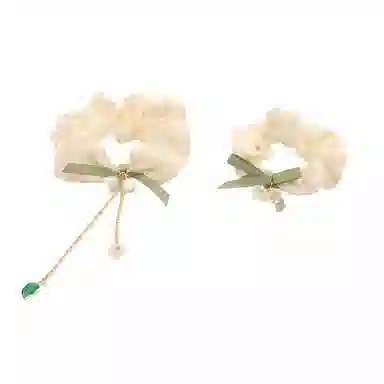 丹琴 铃兰花蝴蝶结大肠高级感森系仙美扎头橡皮筋新中式头绳头饰 布艺 发圈 女款